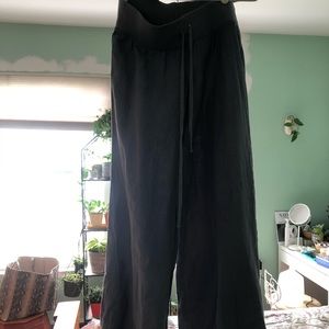 KRISA wise leg linen pants blue size m